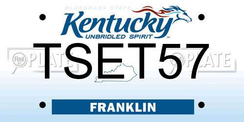 TSET57 Kentucky License Plate