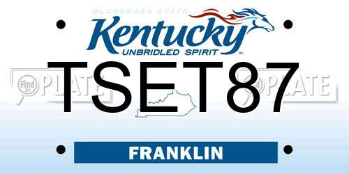 TSET87 Kentucky License Plate