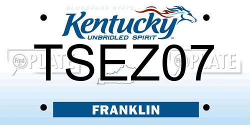 TSEZ07 Kentucky License Plate