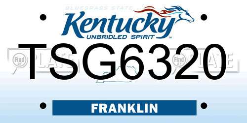 TSG6320 Kentucky License Plate