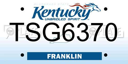 TSG6370 Kentucky License Plate