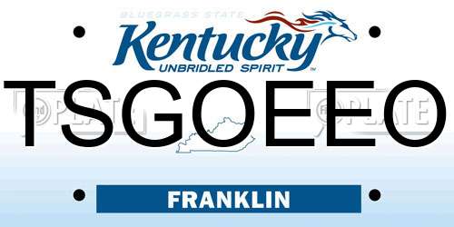 TSGOEEO Kentucky License Plate