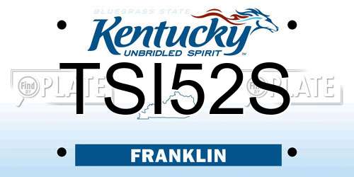 TSI52S Kentucky License Plate