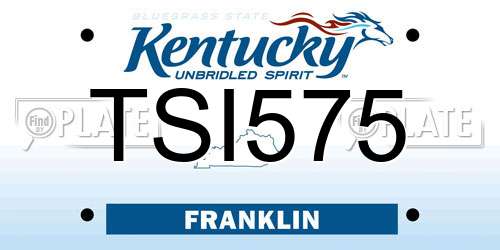 TSI575 Kentucky License Plate