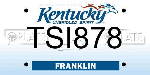 TSI878 Kentucky License Plate
