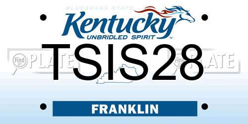 TSIS28 Kentucky License Plate