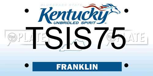 TSIS75 Kentucky License Plate