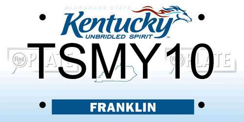 TSMY10 Kentucky License Plate