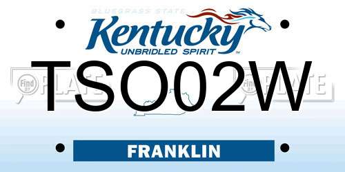 TSO02W Kentucky License Plate