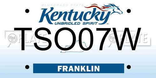 TSO07W Kentucky License Plate