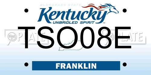 TSO08E Kentucky License Plate