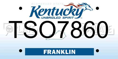 TSO7860 Kentucky License Plate