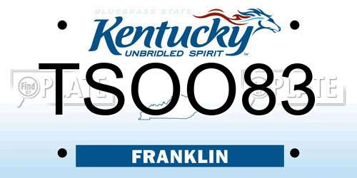 TSOO83 Kentucky License Plate