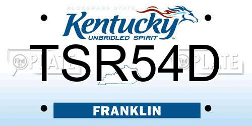TSR54D Kentucky License Plate