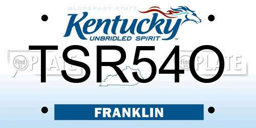 TSR54O Kentucky License Plate