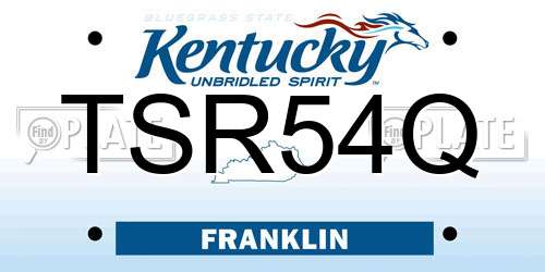 TSR54Q Kentucky License Plate