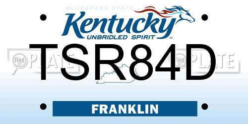 TSR84D Kentucky License Plate