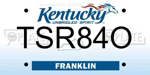 TSR84O Kentucky License Plate
