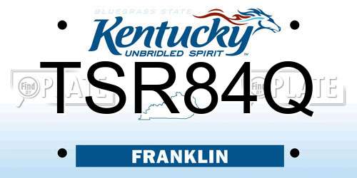 TSR84Q Kentucky License Plate