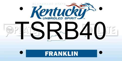 TSRB40 Kentucky License Plate