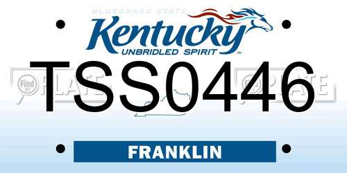 TSS0446 Kentucky License Plate