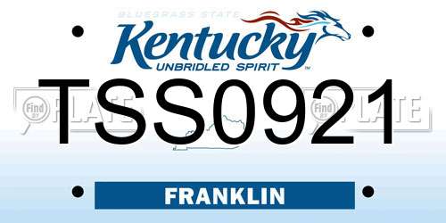 TSS0921 Kentucky License Plate