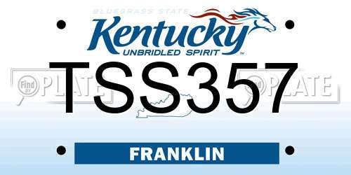 TSS357 Kentucky License Plate
