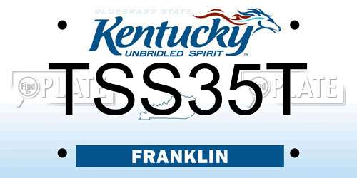 TSS35T Kentucky License Plate