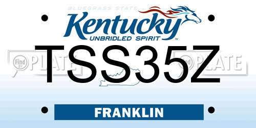 TSS35Z Kentucky License Plate