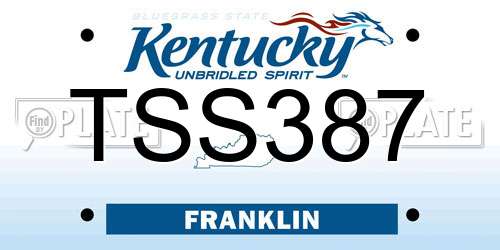 TSS387 Kentucky License Plate