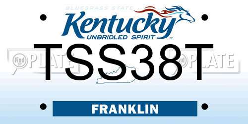 TSS38T Kentucky License Plate