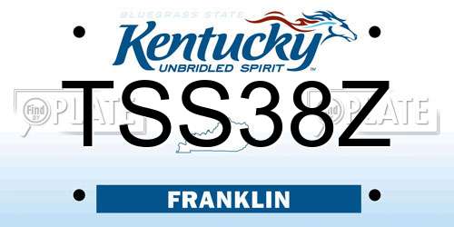 TSS38Z Kentucky License Plate