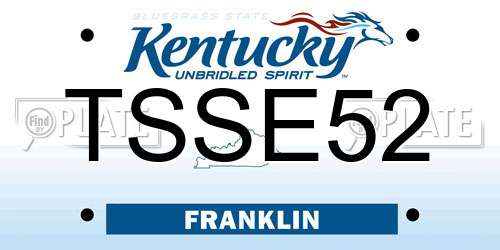 TSSE52 Kentucky License Plate