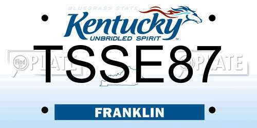 TSSE87 Kentucky License Plate