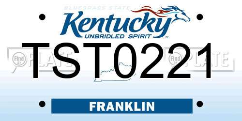 TST0221 Kentucky License Plate