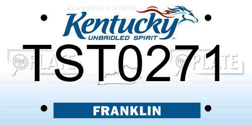 TST0271 Kentucky License Plate