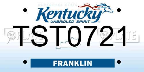 TST0721 Kentucky License Plate