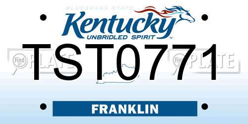 TST0771 Kentucky License Plate