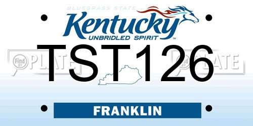 TST126 Kentucky License Plate