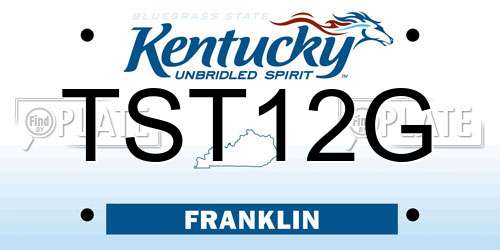 TST12G Kentucky License Plate