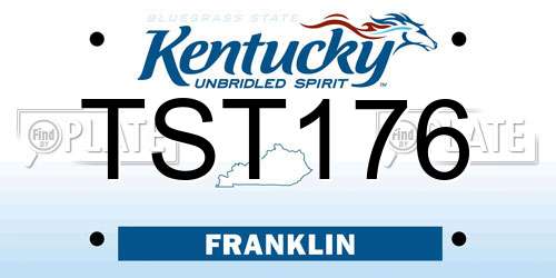 TST176 Kentucky License Plate