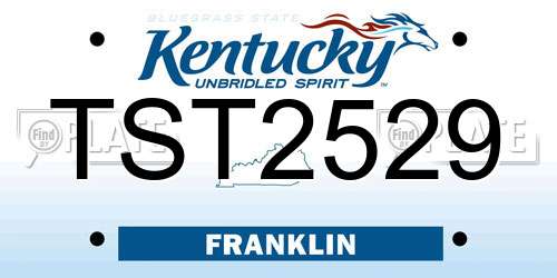 TST2529 Kentucky License Plate