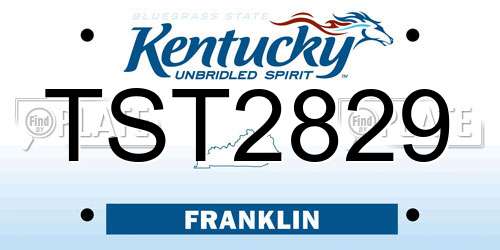 TST2829 Kentucky License Plate