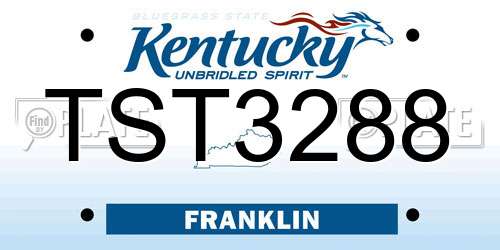TST3288 Kentucky License Plate