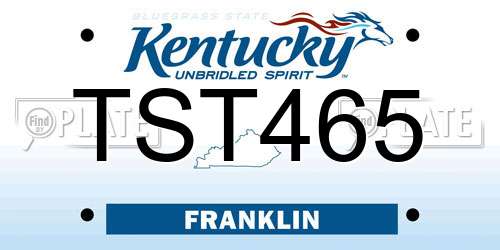 TST465 Kentucky License Plate