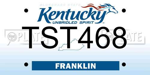 TST468 Kentucky License Plate