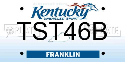 TST46B Kentucky License Plate