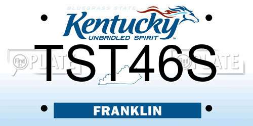 TST46S Kentucky License Plate