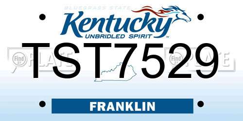 TST7529 Kentucky License Plate