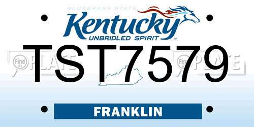 TST7579 Kentucky License Plate